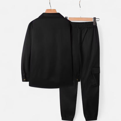 Holden | Herren Casual Workwear Set – Multi-Pocket Hemd & Jogger mit Kordelzug
