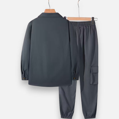 Holden | Herren Casual Workwear Set – Multi-Pocket Hemd & Jogger mit Kordelzug