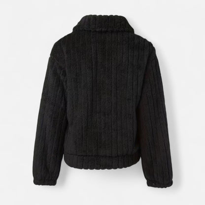 Talwina | Damen Casual Jacke aus Plüsch – Dicke, warme Jacke mit Reverskragen & Solider Farbe