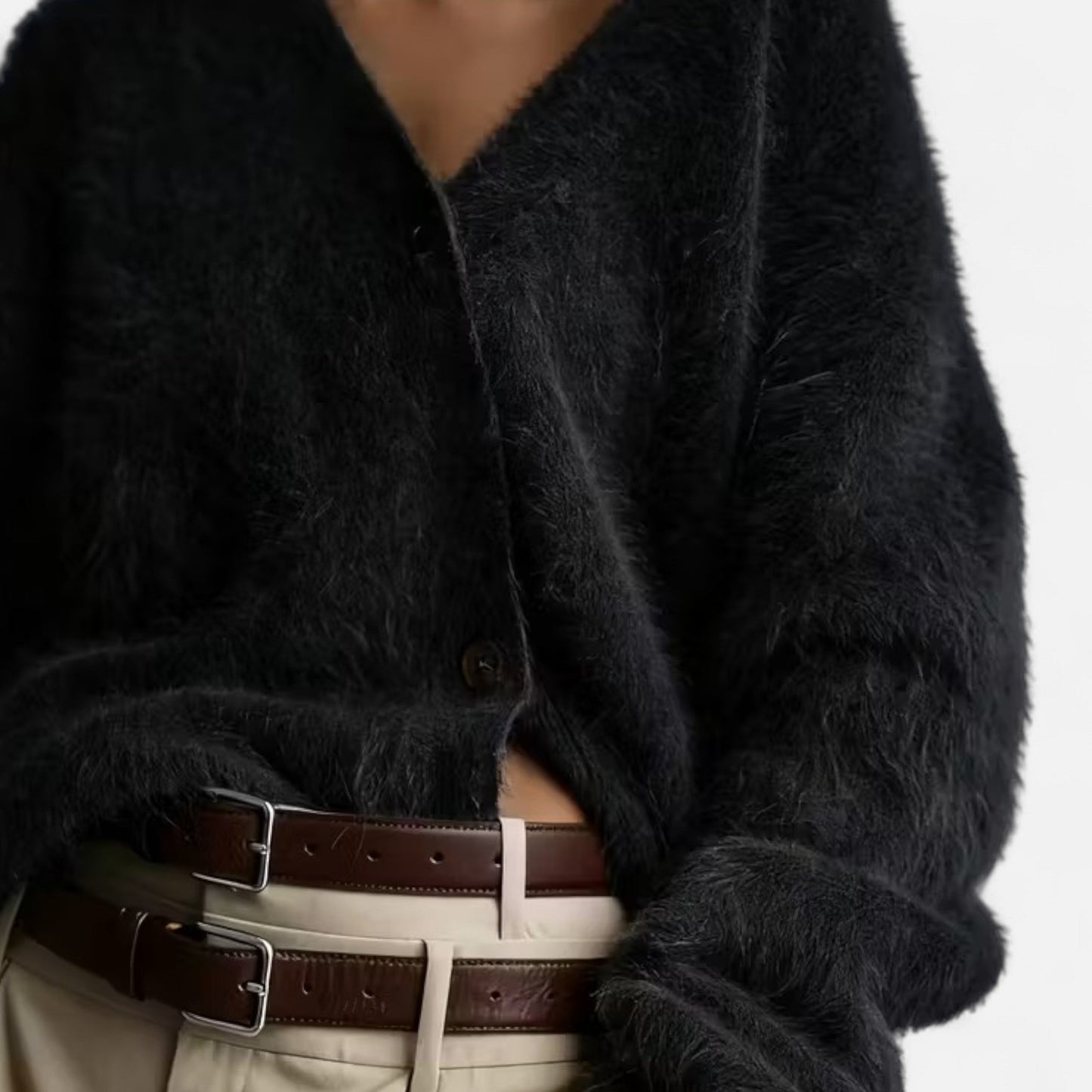 Tanisse | Damen Cardigan mit V-Ausschnitt – Lockerer, weicher Strick in Solider Farbe mit Knöpfen