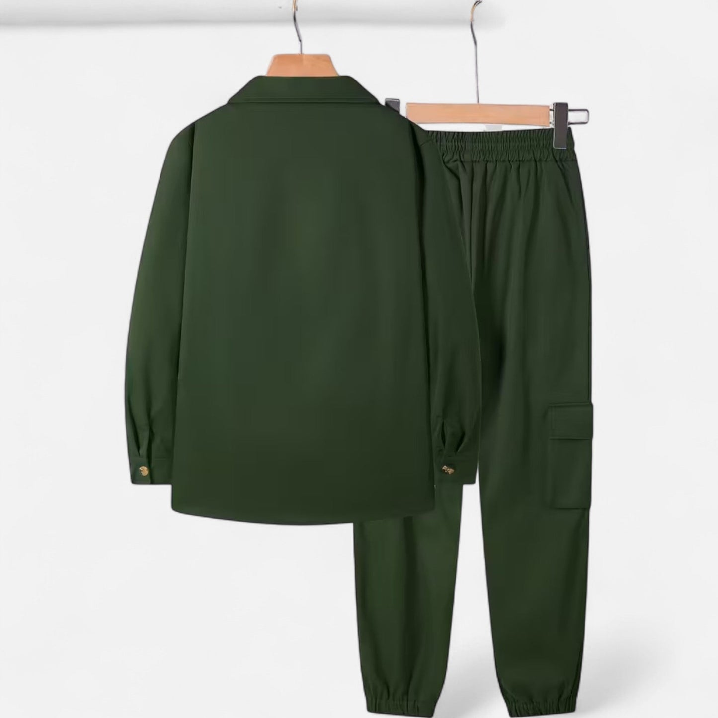 Holden | Herren Casual Workwear Set – Multi-Pocket Hemd & Jogger mit Kordelzug