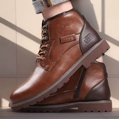 Cardwell | Herren Lace-Up Ankle Boots mit Reißverschluss & robuster Profilsohle