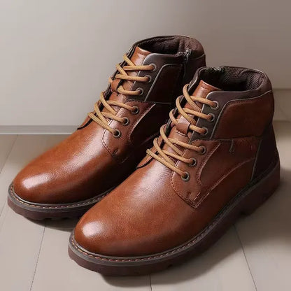Cardwell | Herren Lace-Up Ankle Boots mit Reißverschluss & robuster Profilsohle