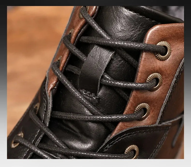 Cardwell | Herren Lace-Up Ankle Boots mit Reißverschluss & robuster Profilsohle