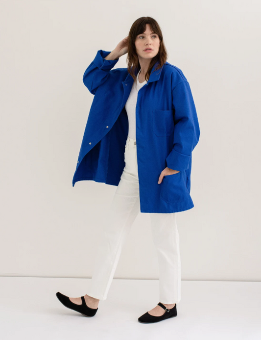 Übergroße Utility-Jacke in Kobaltblau