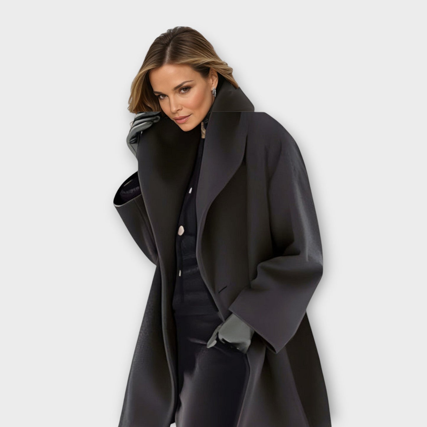 Damen Oversize Wollmantel mit weitem Schnitt | Modern & Elegant