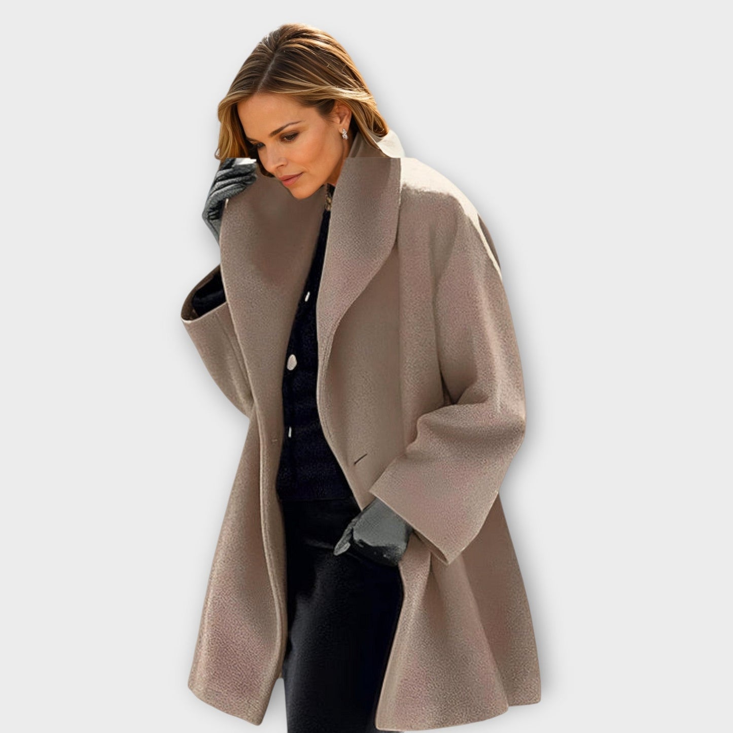 Damen Oversize Wollmantel mit weitem Schnitt | Modern & Elegant
