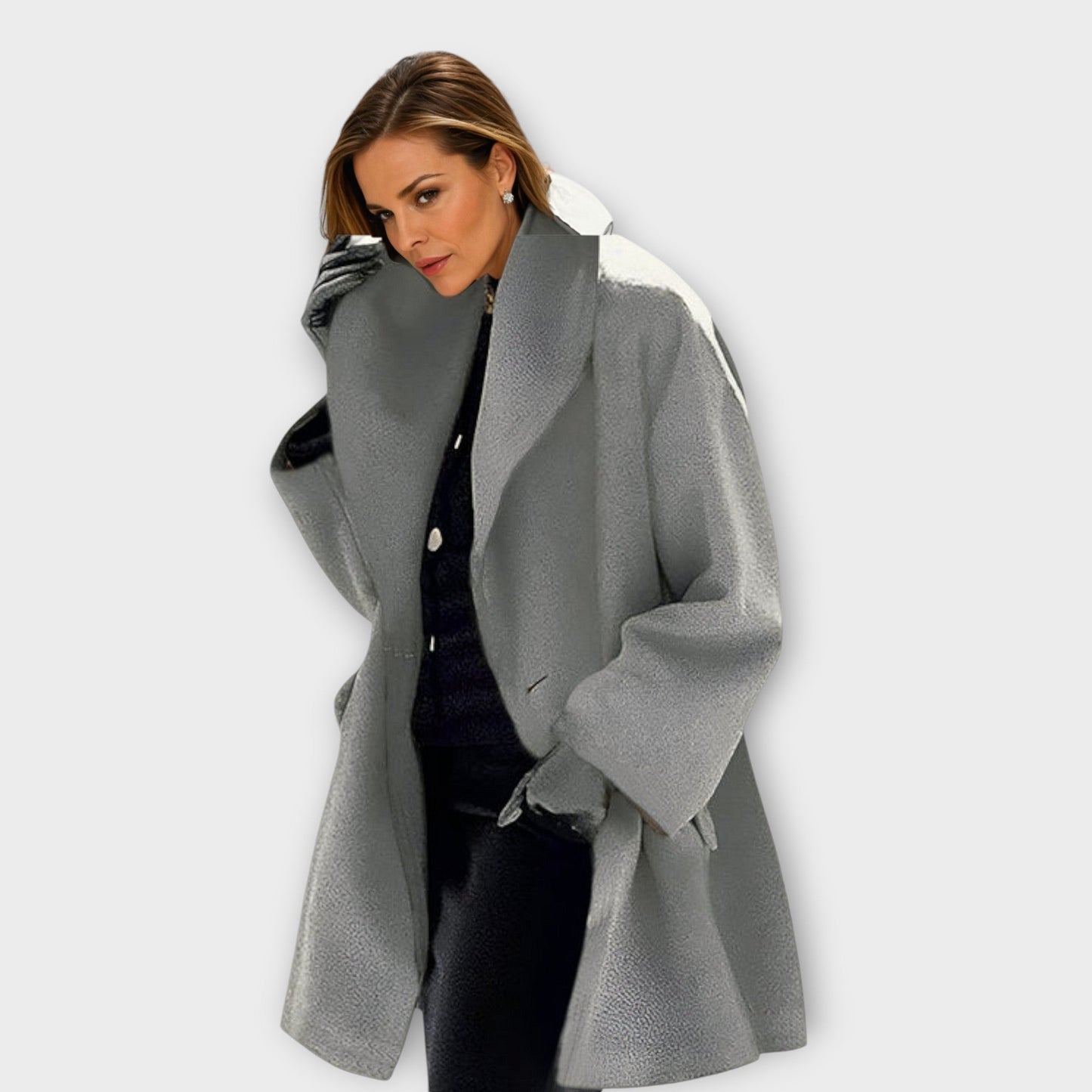 Damen Oversize Wollmantel mit weitem Schnitt | Modern & Elegant