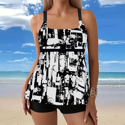Miranda | Two-Piece Swimwear - Damen Tankini Set mit Quadratausschnitt & Shorts – Bequemer Zweiteiler für Sommer & Strand