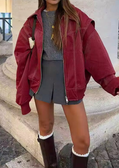 Damen Kurz geschnittene Übergangsjacke mit Reißverschluss – Moderne Jacke für Alltag und wechselnde Temperaturen