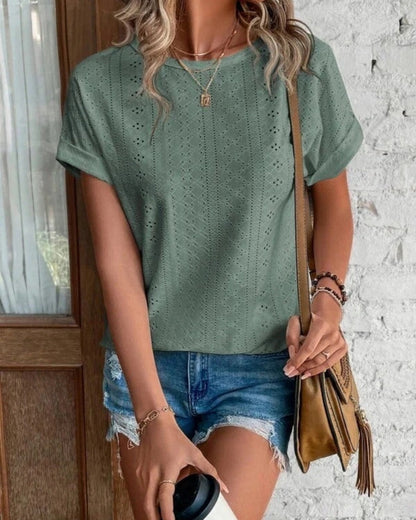 Damen Sommerbluse mit lockerer Passform – Kurzarmbluse für Alltag und entspannte Outfits