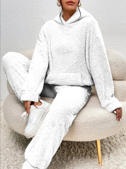 Geraldine – Teddy Lounge Set Damen | Kuscheliger Hoodie & Jogginghose Zweiteilig für Zuhause und Freizeit