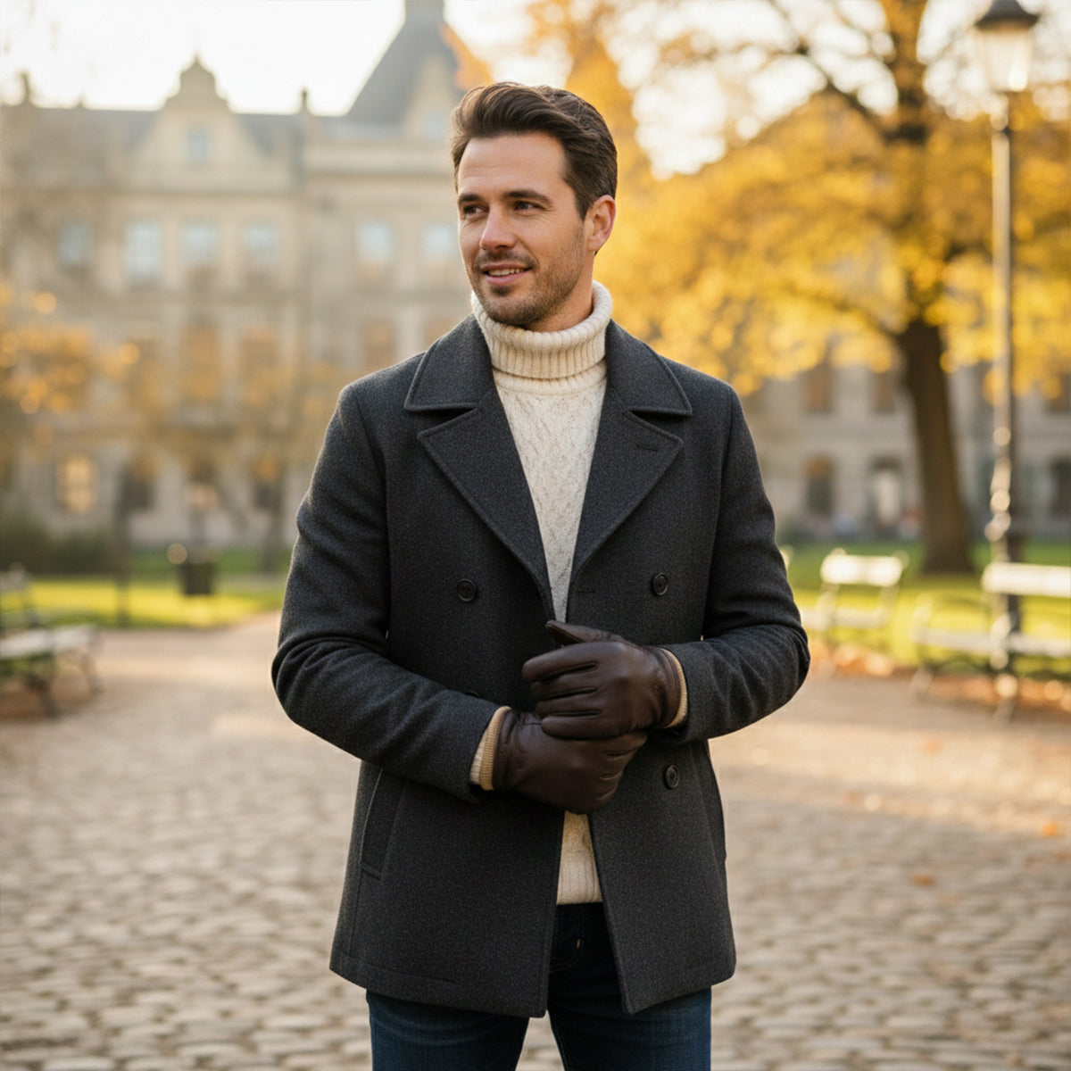 Klassische Herren Winterhandschuhe mit Bündchen – Warm, Komfortabel & Zeitlos