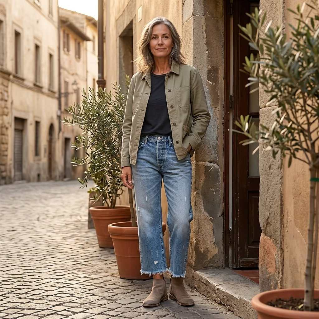 Damen Jeans | Gerade Jeans mit ausgefranstem Saum und lässiger Waschung