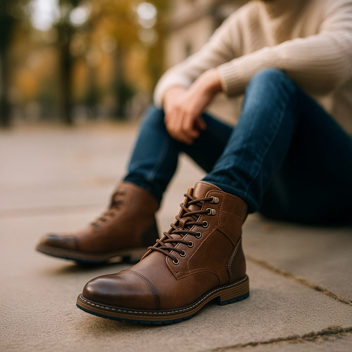 Herren Lederstiefel | Vintage Ankle Boots für Alltag & Outdoor