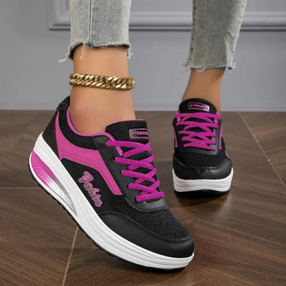 Damen Low-Top Sneaker mit erhöhter Sohle – Moderne Freizeitschuhe für Alltag und City-Looks