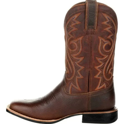 Clive | Herren Cowboy-Stiefel im Westernstil | Klassische Boots für Alltag & Country-Look