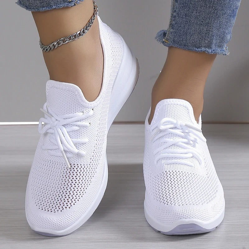 Veron | Damen Atmungsaktive Mesh-Sneaker mit Schnürung & Plateau – Bequem, Modern & Leicht