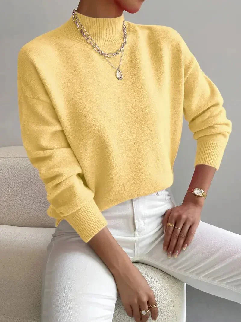 Damen Feinstrickpullover mit Stehkragen | Weicher Komfort für stilvolle Herbst- & Winter-Outfits