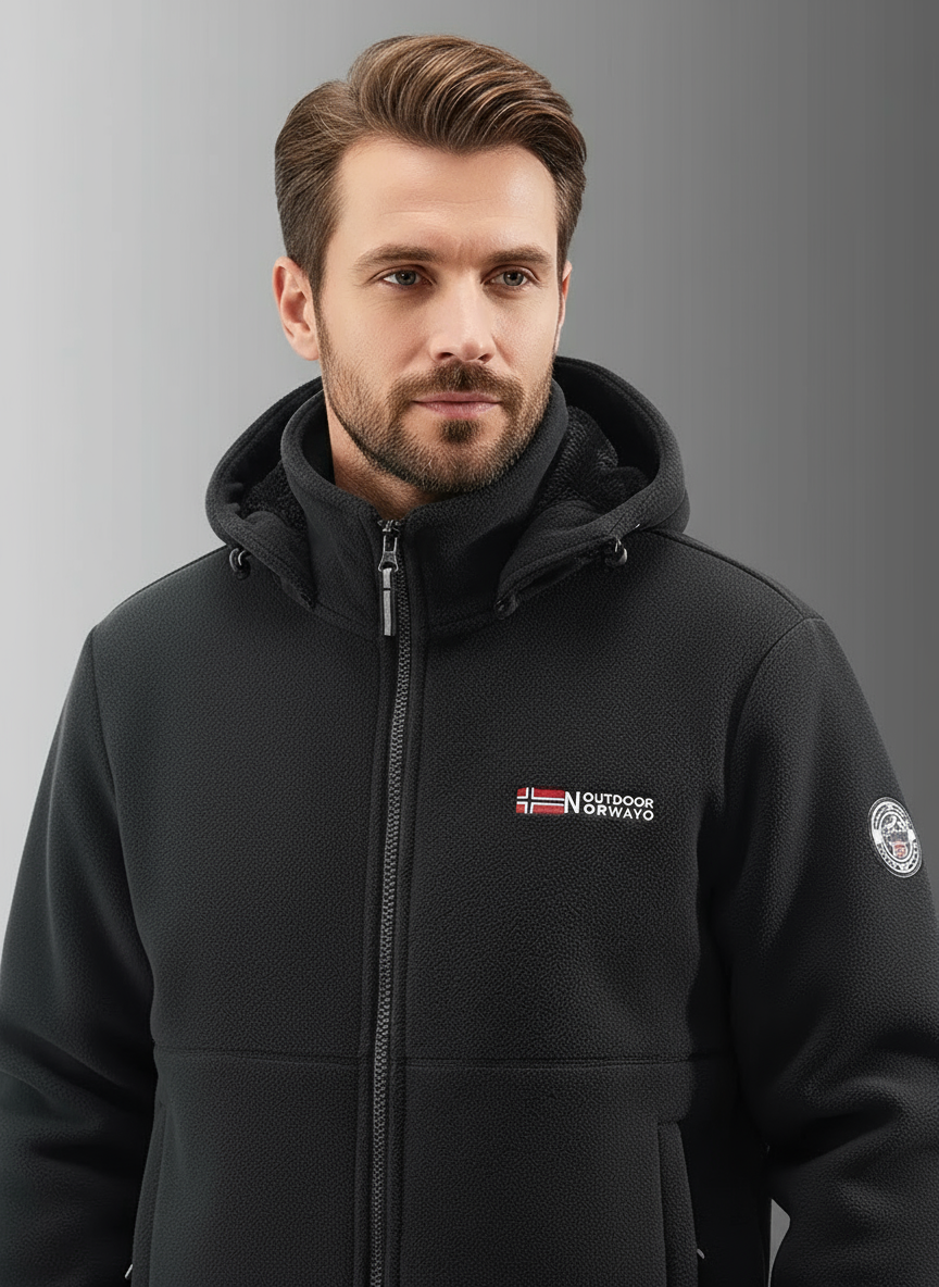 Herren Fleecejacke mit Kapuze & Reißverschluss – Warm, Funktional & Vielseitig