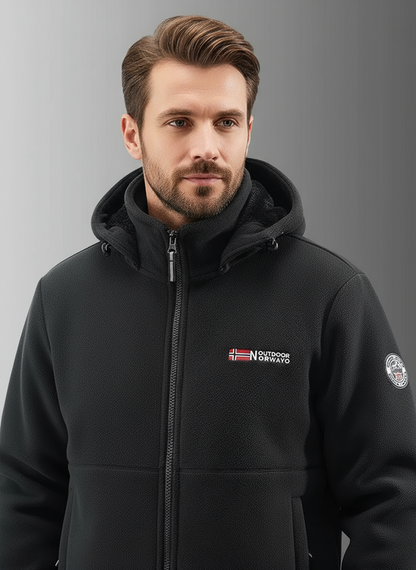 Herren Fleecejacke mit Kapuze & Reißverschluss – Warm, Funktional & Vielseitig