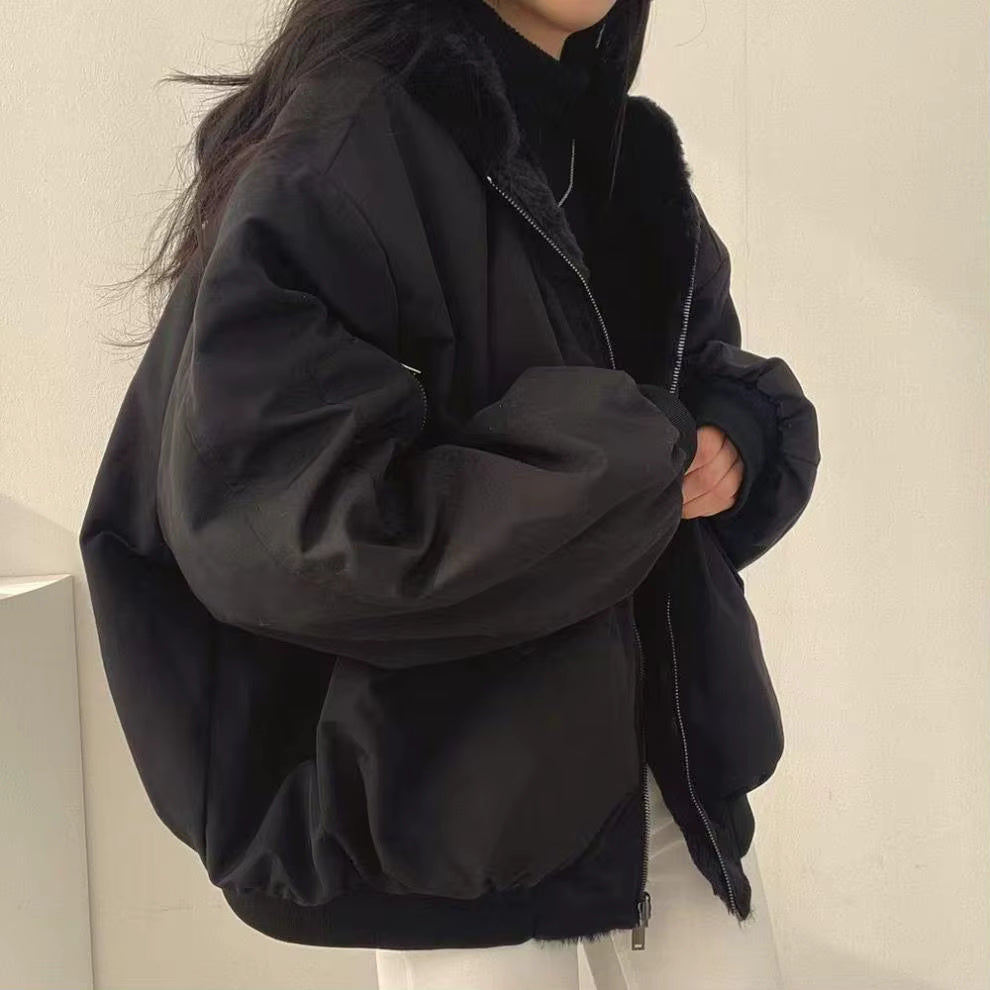 Damen Winterjacke Oversize | Kuschelige Jacke mit Fleece-Innenfutter