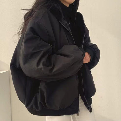 Damen Winterjacke Oversize | Kuschelige Jacke mit Fleece-Innenfutter