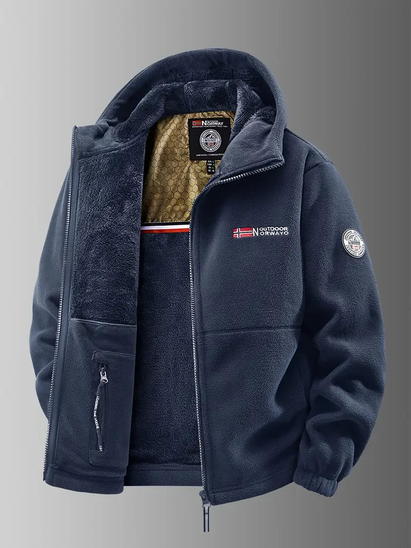Herren Fleecejacke mit Kapuze & Reißverschluss – Warm, Funktional & Vielseitig