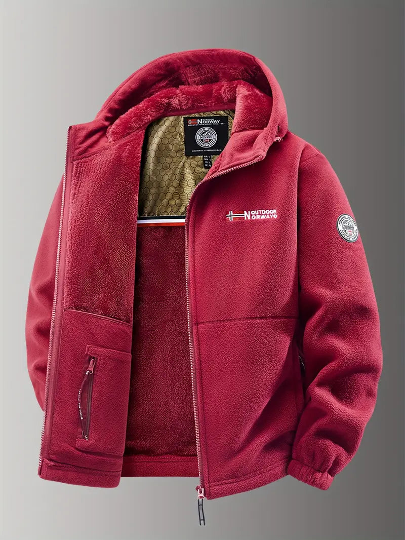 Herren Fleecejacke mit Kapuze & Reißverschluss – Warm, Funktional & Vielseitig