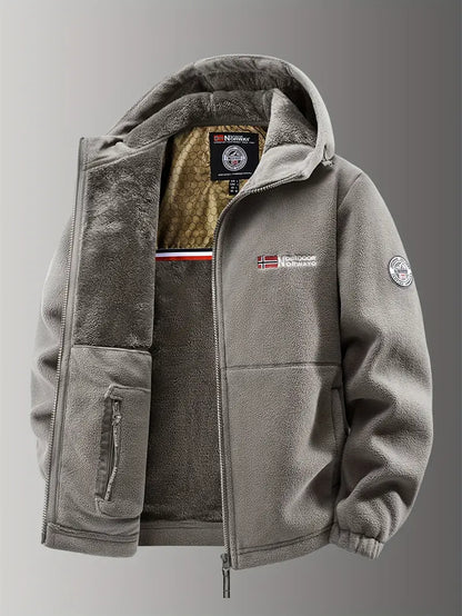Herren Fleecejacke mit Kapuze & Reißverschluss – Warm, Funktional & Vielseitig