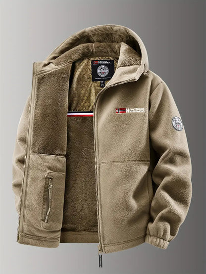Herren Fleecejacke mit Kapuze & Reißverschluss – Warm, Funktional & Vielseitig