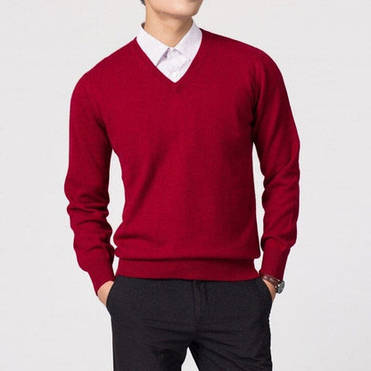 Eleganter Herren Cashmere-Pullover mit V-Ausschnitt – Luxuriös, Warm & Zeitlos Stilvoll