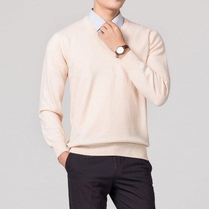 Eleganter Herren Cashmere-Pullover mit V-Ausschnitt – Luxuriös, Warm & Zeitlos Stilvoll