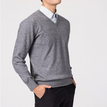 Eleganter Herren Cashmere-Pullover mit V-Ausschnitt – Luxuriös, Warm & Zeitlos Stilvoll