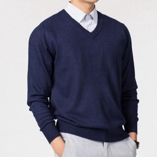 Eleganter Herren Cashmere-Pullover mit V-Ausschnitt – Luxuriös, Warm & Zeitlos Stilvoll
