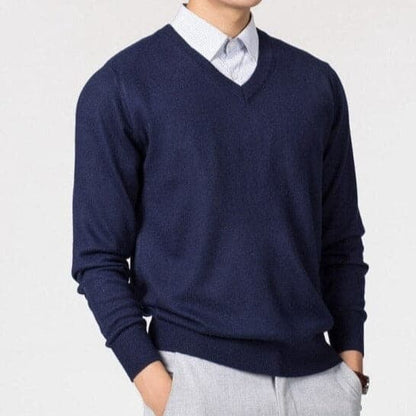 Eleganter Herren Cashmere-Pullover mit V-Ausschnitt – Luxuriös, Warm & Zeitlos Stilvoll