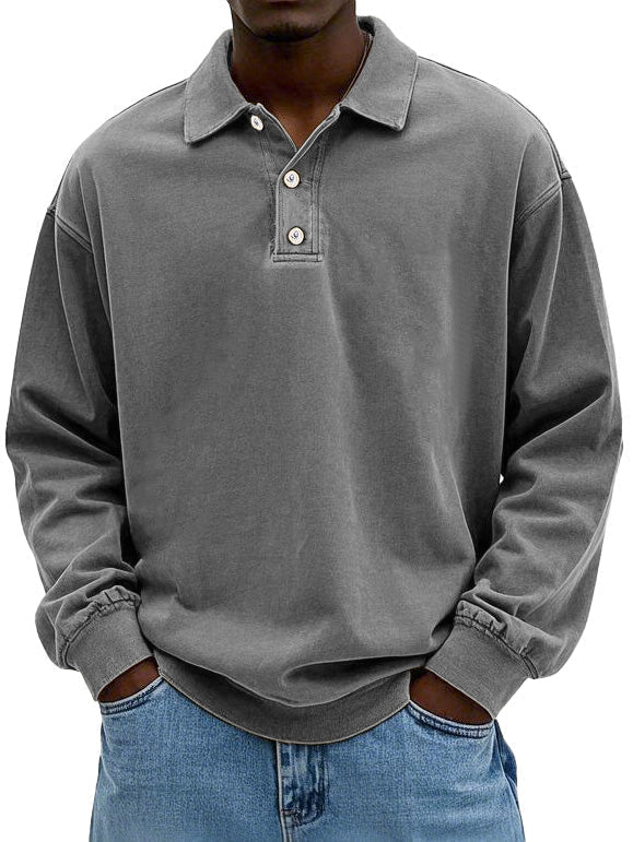 Herren Polo-Sweatshirt Langarm | Lässig, Bequem & Zeitlos Modern