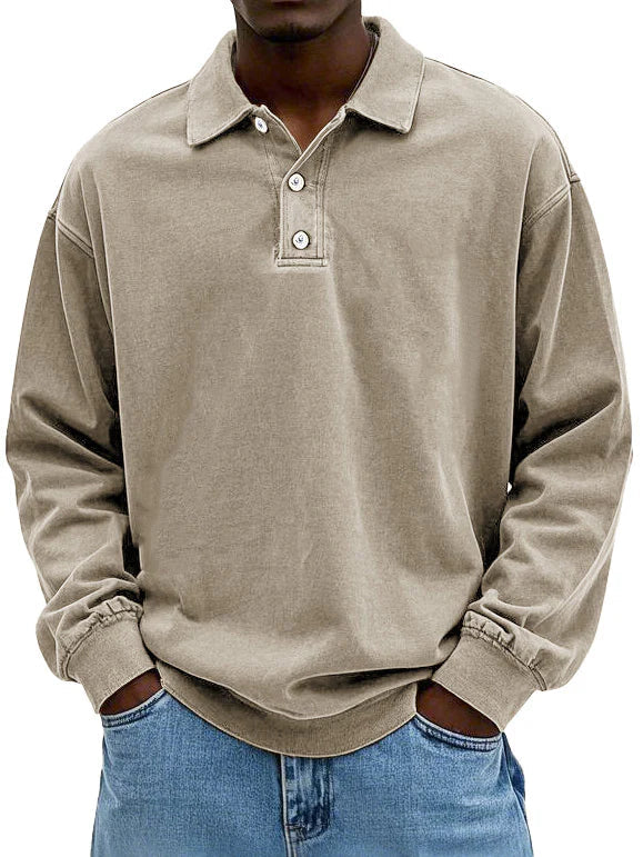 Herren Polo-Sweatshirt Langarm | Lässig, Bequem & Zeitlos Modern