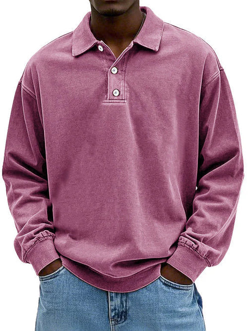 Herren Polo-Sweatshirt Langarm | Lässig, Bequem & Zeitlos Modern
