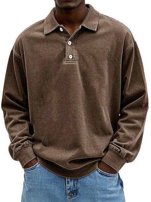 Herren Polo-Sweatshirt Langarm | Lässig, Bequem & Zeitlos Modern