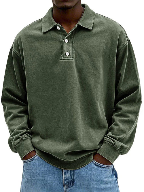 Herren Polo-Sweatshirt Langarm | Lässig, Bequem & Zeitlos Modern