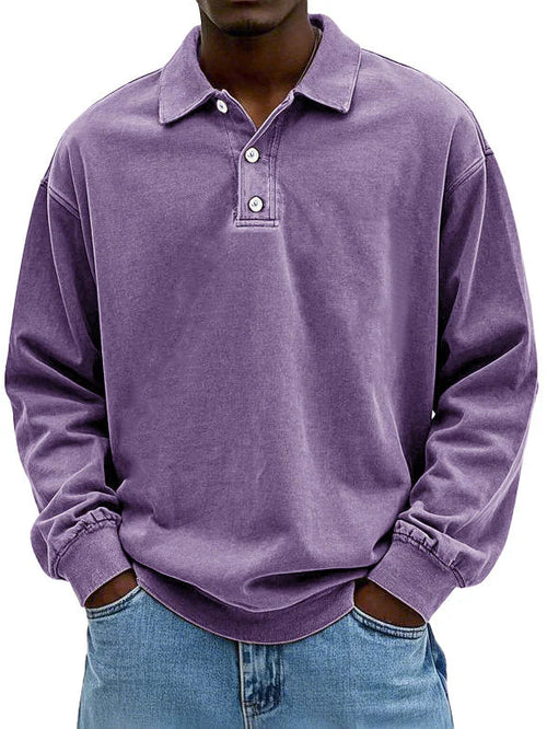 Herren Polo-Sweatshirt Langarm | Lässig, Bequem & Zeitlos Modern