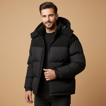 Gepolsterte Herren Winterjacke mit Kapuze – Warm, Funktional & Alltagstauglich