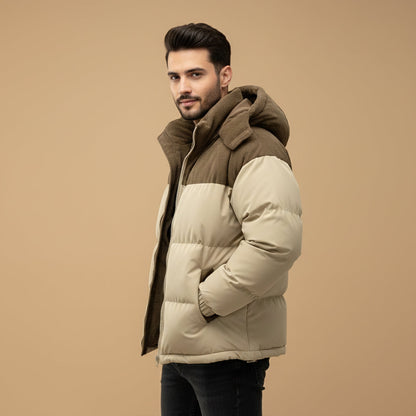 Gepolsterte Herren Winterjacke mit Kapuze – Warm, Funktional & Alltagstauglich