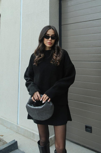Damen Strick-Set aus Pullover & Minirock | Moderner Cozy-Look für Stil & Komfort