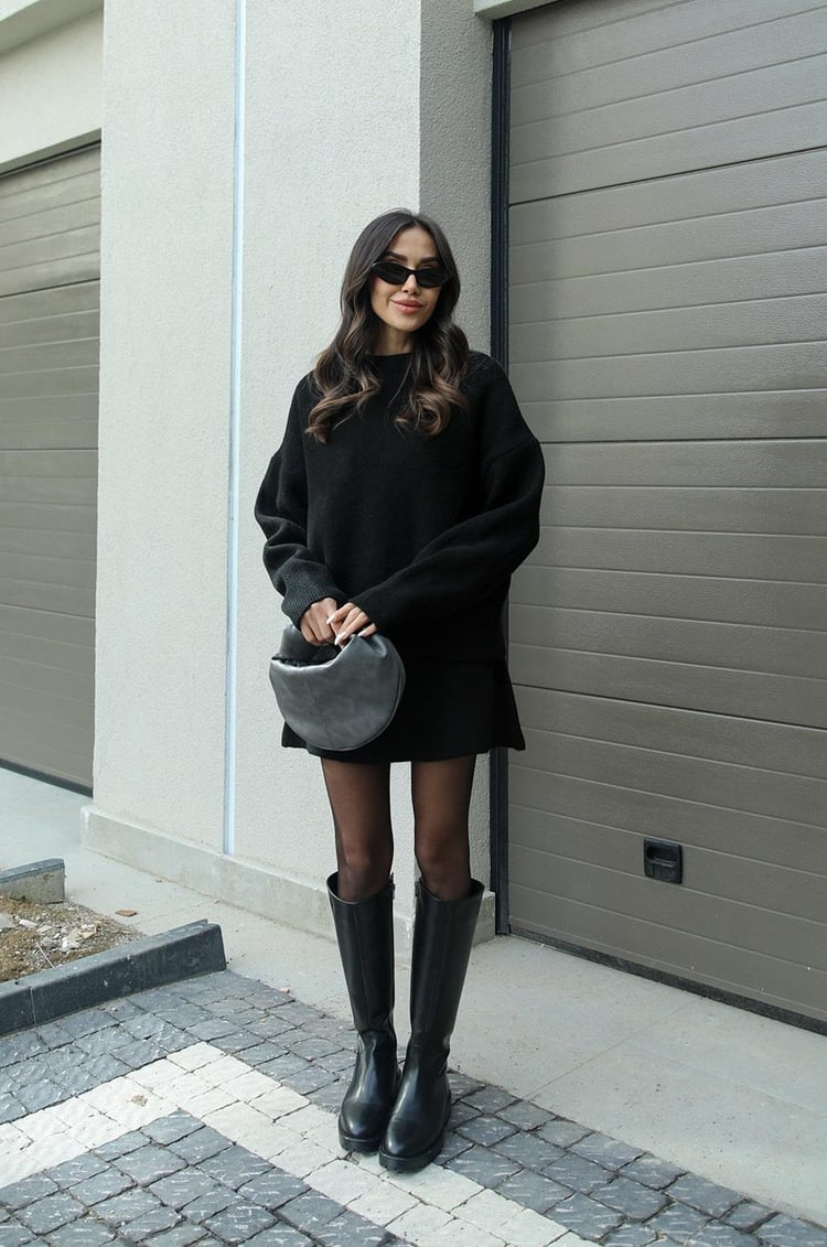 Damen Strick-Set aus Pullover & Minirock | Moderner Cozy-Look für Stil & Komfort