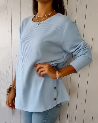 Aurora | Damen Langarmshirt Rundhals aus Rippstrick – Weich, Elegant & Vielseitig