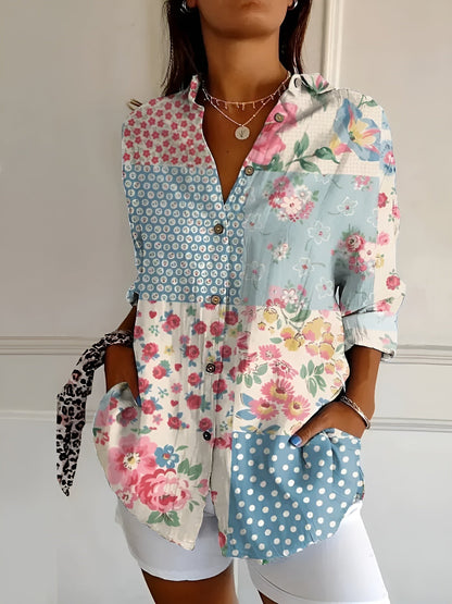 Damenbluse mit Blumenmuster – Leichte Eleganz & Femininer Stil