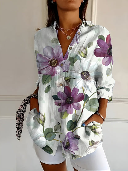 Damenbluse mit Blumenmuster – Leichte Eleganz & Femininer Stil
