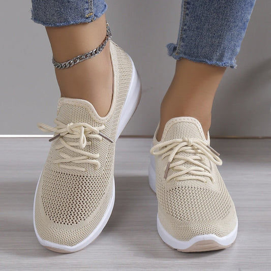 Veron | Damen Atmungsaktive Mesh-Sneaker mit Schnürung & Plateau – Bequem, Modern & Leicht